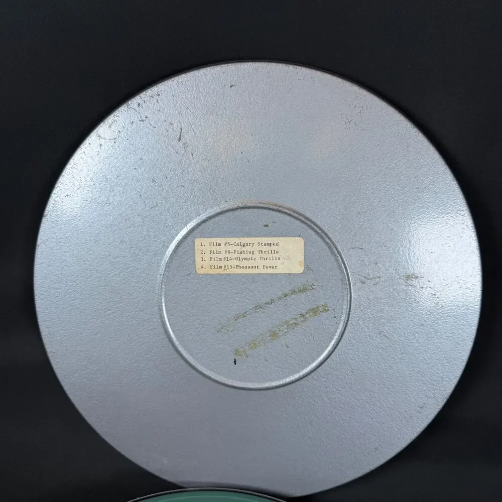 Vintage 16mm Film Reel - Calgary Stamped, Fishing Triі, Olympic Thrills,Pheasant